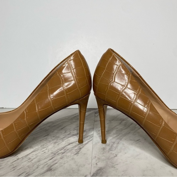 Steve Madden Luiza Brown Crocodile Embossed Pointy Toe Pump 9M - Picture 8 of 14